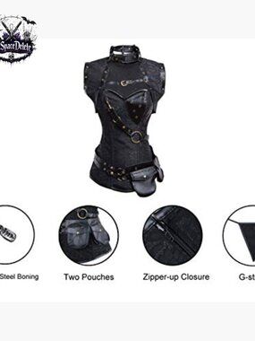 Steampunk Spiral Steel Boned Vintage Corset Bustier Top Size 3XL